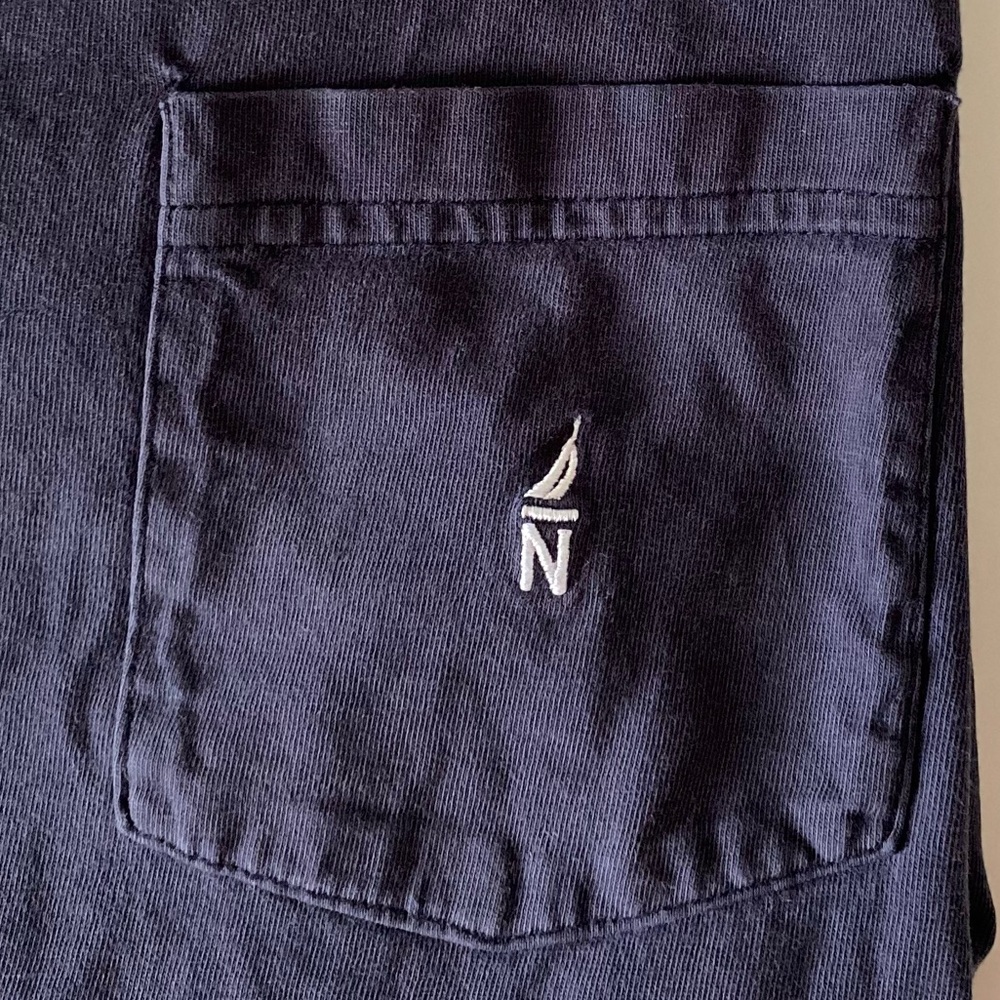 Nautica Men’s Navy Blue Front Pocket Cotton Tees - L - Pre-owned - Picture 5 of 9